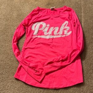 PINK Victoria's Secret Hot Pink Long Sleeve Tee